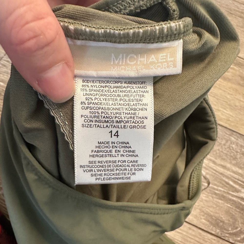 Michael Kors Cut Out One Shoulder One Piece Swim Suit - Picture 2 of 3